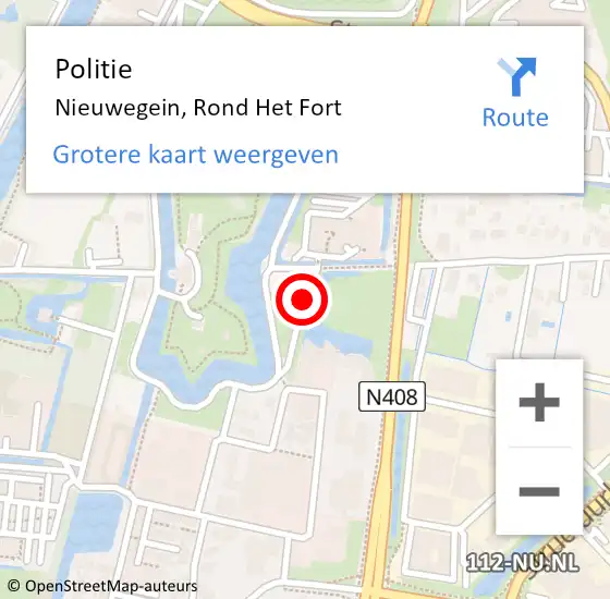 Locatie op kaart van de 112 melding: Politie Nieuwegein, Rond Het Fort op 13 februari 2020 13:57