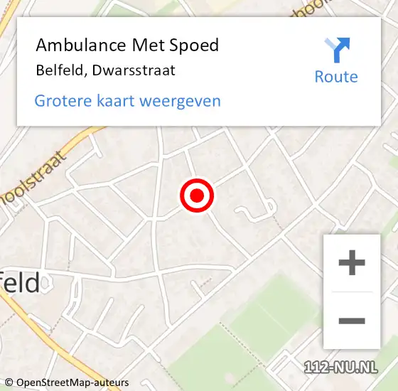 Locatie op kaart van de 112 melding: Ambulance Met Spoed Naar Belfeld, Dwarsstraat op 13 februari 2020 15:35