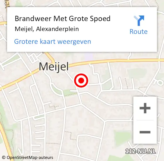 Locatie op kaart van de 112 melding: Brandweer Met Grote Spoed Naar Meijel, Alexanderplein op 13 februari 2020 17:10