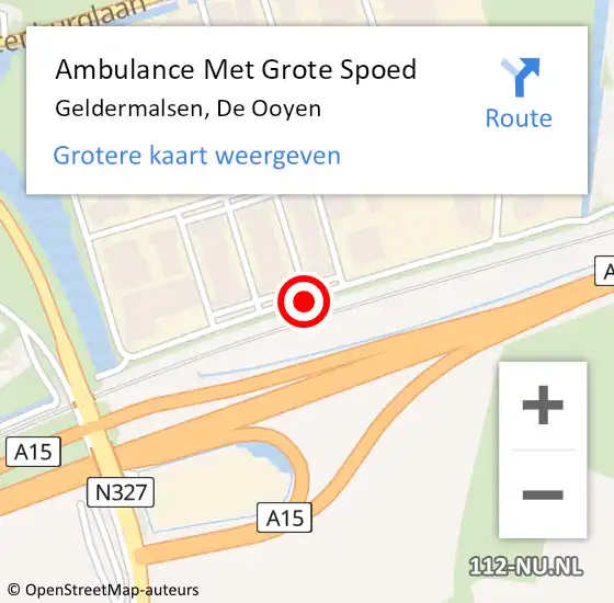 Locatie op kaart van de 112 melding: Ambulance Met Grote Spoed Naar Geldermalsen, De Ooyen op 13 februari 2020 17:20