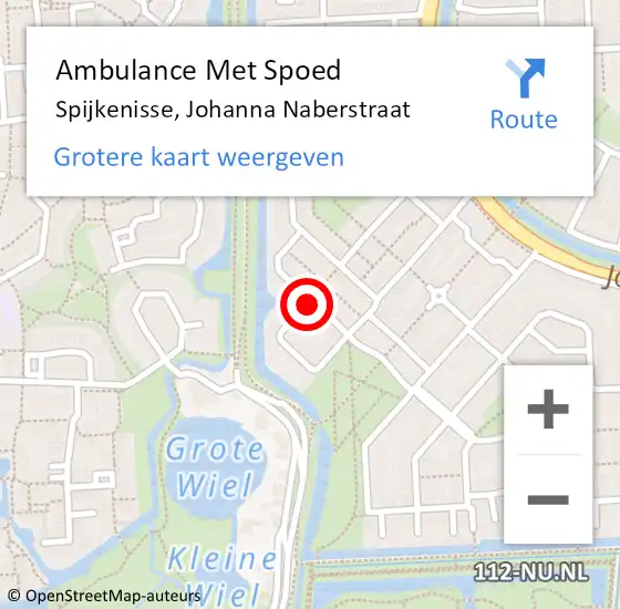 Locatie op kaart van de 112 melding: Ambulance Met Spoed Naar Spijkenisse, Johanna Naberstraat op 13 februari 2020 19:05