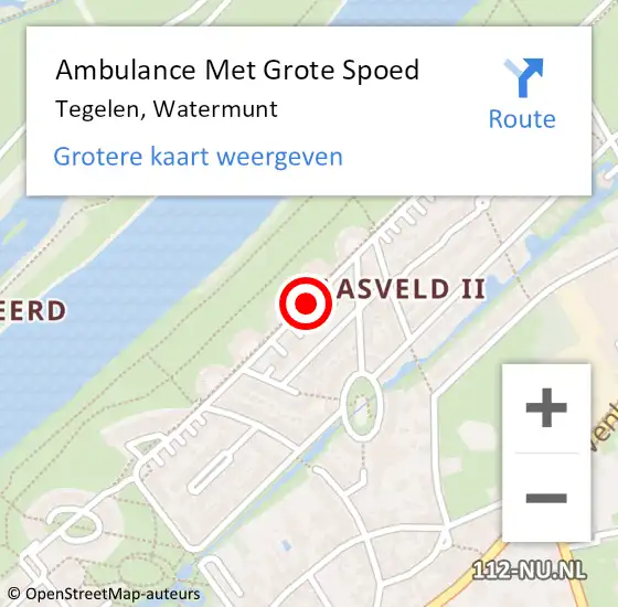 Locatie op kaart van de 112 melding: Ambulance Met Grote Spoed Naar Tegelen, Watermunt op 13 februari 2020 20:43