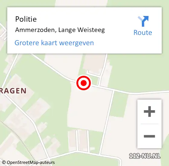 Locatie op kaart van de 112 melding: Politie Ammerzoden, Lange Weisteeg op 13 februari 2020 21:04