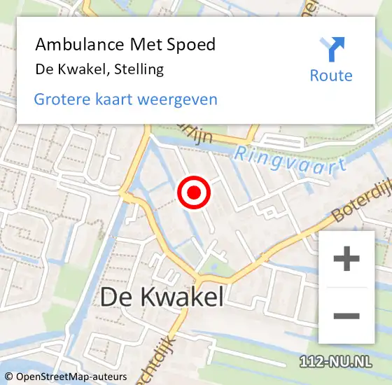 Locatie op kaart van de 112 melding: Ambulance Met Spoed Naar De Kwakel, Stelling op 14 februari 2020 00:01