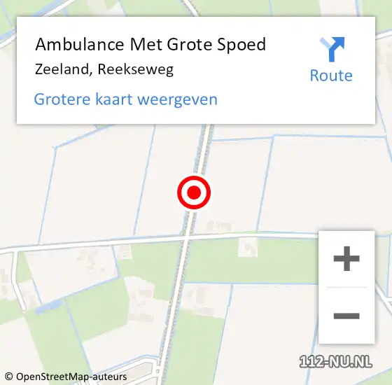 Locatie op kaart van de 112 melding: Ambulance Met Grote Spoed Naar Zeeland, Reekseweg op 14 februari 2020 01:02