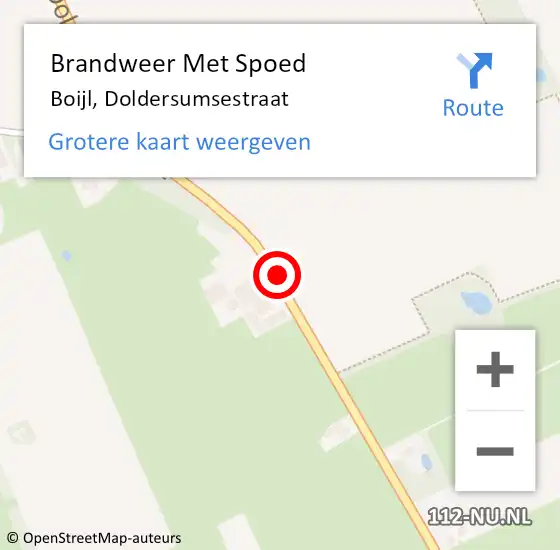 Locatie op kaart van de 112 melding: Brandweer Met Spoed Naar Boijl, Doldersumsestraat op 14 februari 2020 09:29