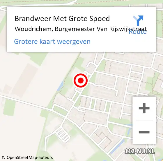 Locatie op kaart van de 112 melding: Brandweer Met Grote Spoed Naar Woudrichem, Burgemeester Van Rijswijkstraat op 14 februari 2020 09:40