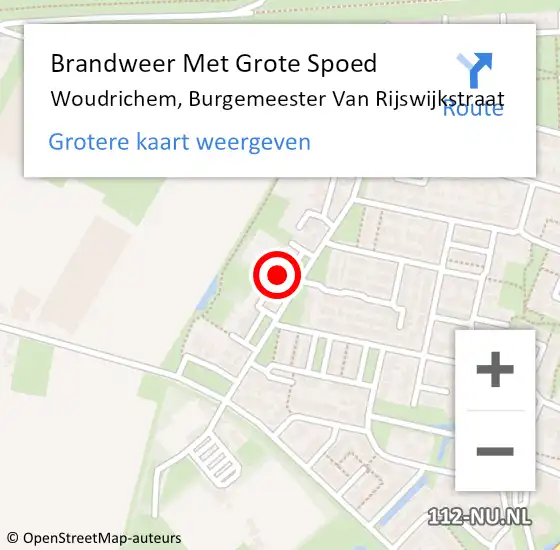 Locatie op kaart van de 112 melding: Brandweer Met Grote Spoed Naar Woudrichem, Burgemeester Van Rijswijkstraat op 14 februari 2020 09:53