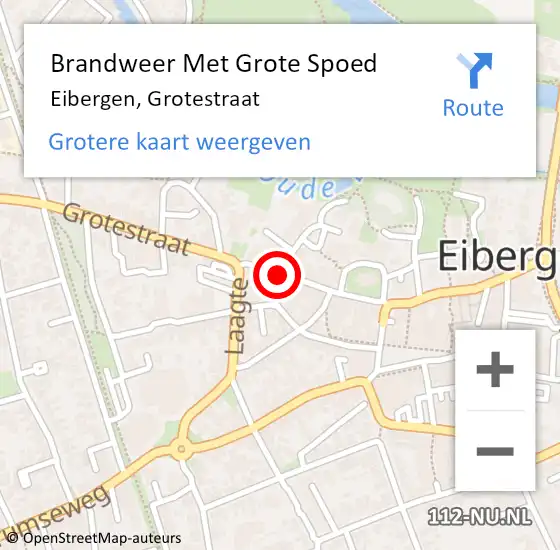 Locatie op kaart van de 112 melding: Brandweer Met Grote Spoed Naar Eibergen, Grotestraat op 14 februari 2020 10:48