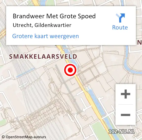 Locatie op kaart van de 112 melding: Brandweer Met Grote Spoed Naar Utrecht, Gildenkwartier op 14 februari 2020 12:03