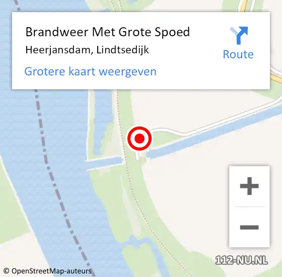 Locatie op kaart van de 112 melding: Brandweer Met Grote Spoed Naar Heerjansdam, Lindtsedijk op 28 april 2014 13:30