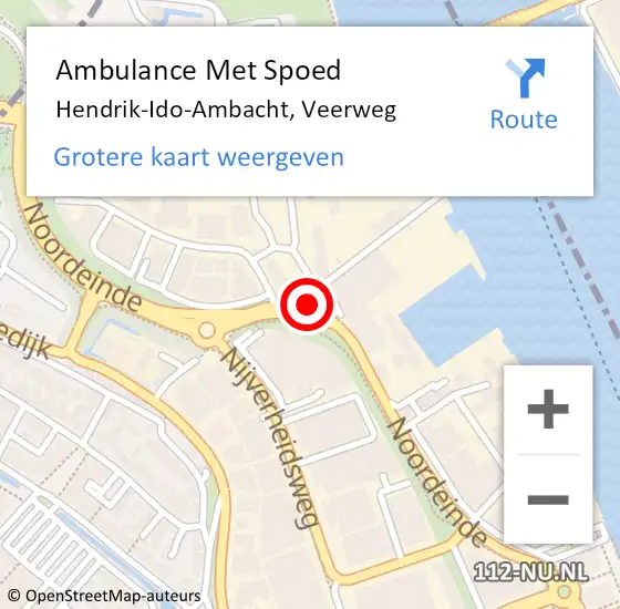 Locatie op kaart van de 112 melding: Ambulance Met Spoed Naar Hendrik-Ido-Ambacht, Veerweg op 14 februari 2020 14:08