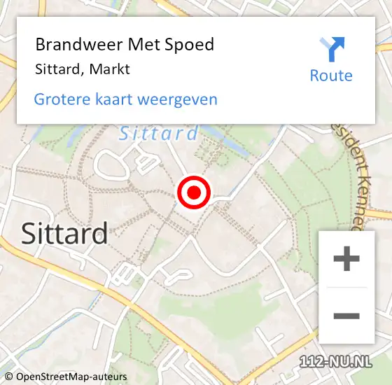 Locatie op kaart van de 112 melding: Brandweer Met Spoed Naar Sittard, Markt op 14 februari 2020 15:28