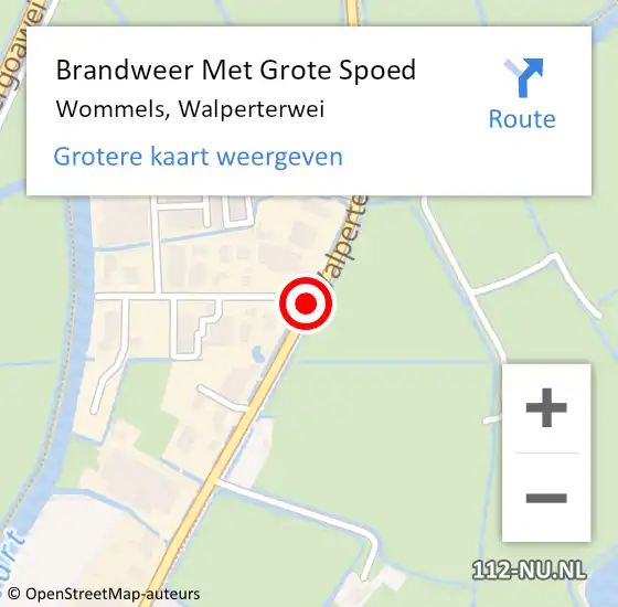 Locatie op kaart van de 112 melding: Brandweer Met Grote Spoed Naar Wommels, Walperterwei op 14 februari 2020 18:17