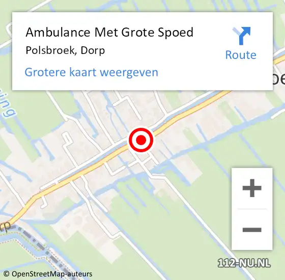 Locatie op kaart van de 112 melding: Ambulance Met Grote Spoed Naar Polsbroek, Dorp op 14 februari 2020 21:42