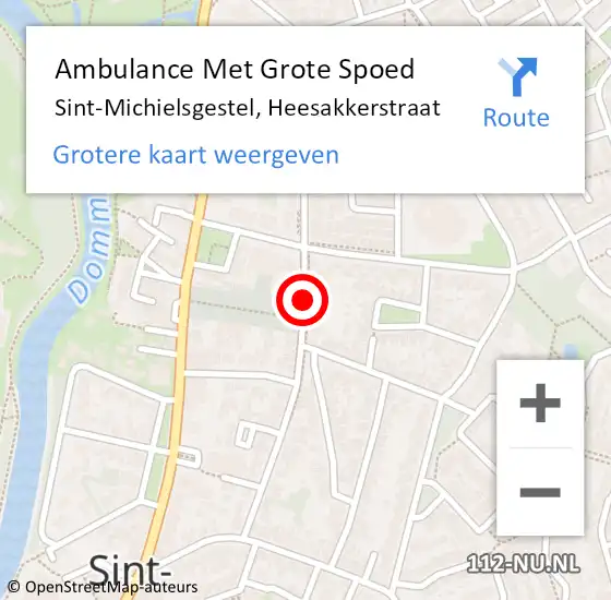 Locatie op kaart van de 112 melding: Ambulance Met Grote Spoed Naar Sint-Michielsgestel, Heesakkerstraat op 14 februari 2020 22:20