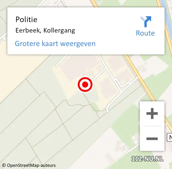 Locatie op kaart van de 112 melding: Politie Eerbeek, Kollergang op 15 februari 2020 07:03