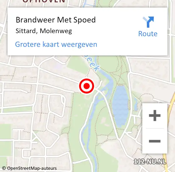 Locatie op kaart van de 112 melding: Brandweer Met Spoed Naar Sittard, Molenweg op 15 februari 2020 07:51