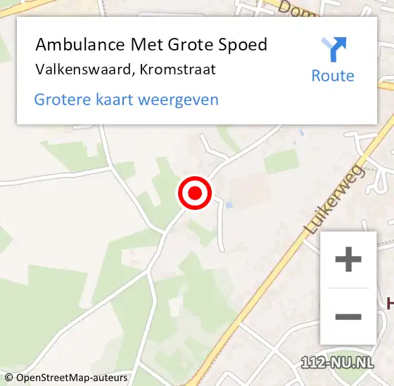 Locatie op kaart van de 112 melding: Ambulance Met Grote Spoed Naar Valkenswaard, Kromstraat op 15 februari 2020 09:17