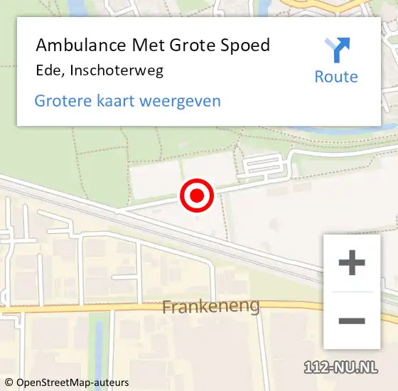 Locatie op kaart van de 112 melding: Ambulance Met Grote Spoed Naar Ede, Inschoterweg op 15 februari 2020 09:54
