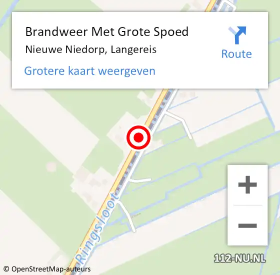 Locatie op kaart van de 112 melding: Brandweer Met Grote Spoed Naar Nieuwe Niedorp, Langereis op 15 februari 2020 10:25