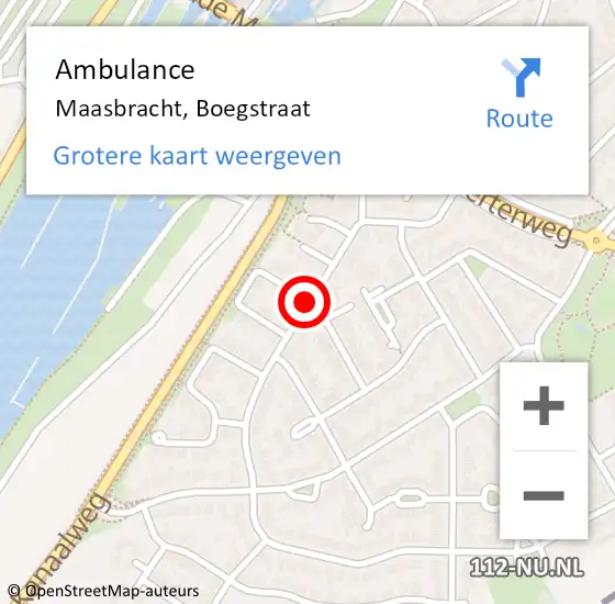 Locatie op kaart van de 112 melding: Ambulance Maasbracht, Boegstraat op 15 februari 2020 11:02