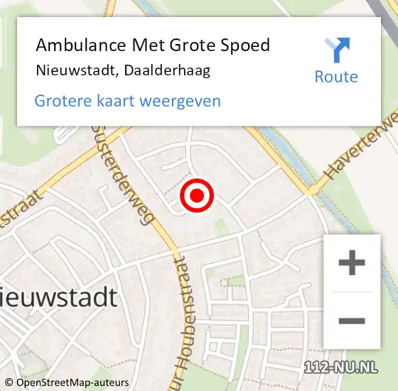 Locatie op kaart van de 112 melding: Ambulance Met Grote Spoed Naar Nieuwstadt, Daalderhaag op 28 april 2014 14:54