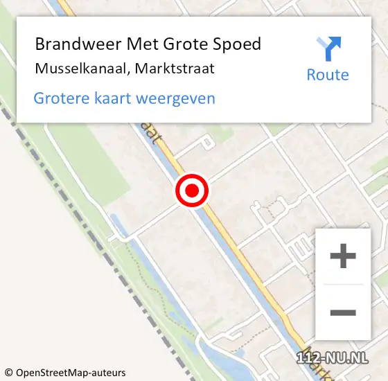 Locatie op kaart van de 112 melding: Brandweer Met Grote Spoed Naar Musselkanaal, Marktstraat op 15 februari 2020 12:05