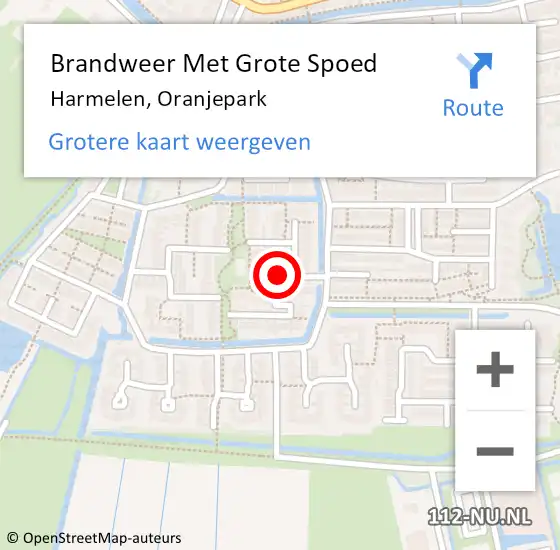 Locatie op kaart van de 112 melding: Brandweer Met Grote Spoed Naar Harmelen, Oranjepark op 15 februari 2020 13:18