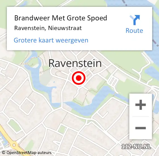 Locatie op kaart van de 112 melding: Brandweer Met Grote Spoed Naar Ravenstein, Nieuwstraat op 28 april 2014 15:03