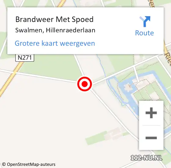 Locatie op kaart van de 112 melding: Brandweer Met Spoed Naar Swalmen, Hillenraederlaan op 15 februari 2020 14:26