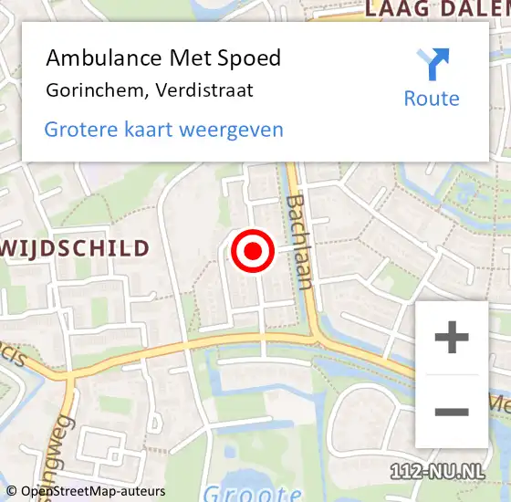 Locatie op kaart van de 112 melding: Ambulance Met Spoed Naar Gorinchem, Verdistraat op 15 februari 2020 14:28