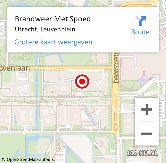 Locatie op kaart van de 112 melding: Brandweer Met Spoed Naar Utrecht, Leuvenplein op 15 februari 2020 14:40