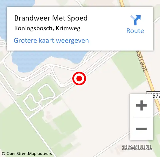 Locatie op kaart van de 112 melding: Brandweer Met Spoed Naar Koningsbosch, Krimweg op 15 februari 2020 16:03