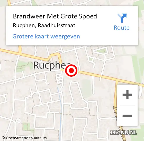 Locatie op kaart van de 112 melding: Brandweer Met Grote Spoed Naar Rucphen, Raadhuisstraat op 15 februari 2020 16:09