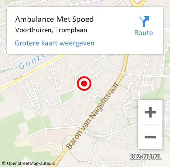 Locatie op kaart van de 112 melding: Ambulance Met Spoed Naar Voorthuizen, Tromplaan op 15 februari 2020 19:11