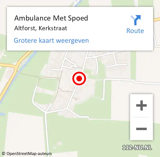 Locatie op kaart van de 112 melding: Ambulance Met Spoed Naar Altforst, Kerkstraat op 15 februari 2020 21:12
