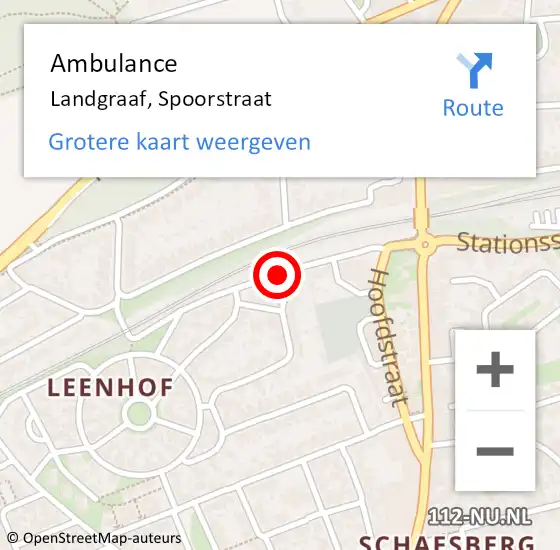 Locatie op kaart van de 112 melding: Ambulance Landgraaf, Spoorstraat op 28 april 2014 15:36