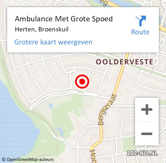 Locatie op kaart van de 112 melding: Ambulance Met Grote Spoed Naar Herten, Broenskuil op 28 april 2014 15:36