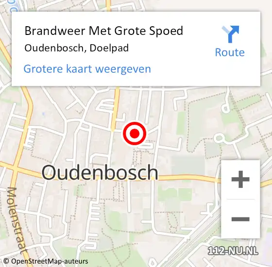 Locatie op kaart van de 112 melding: Brandweer Met Grote Spoed Naar Oudenbosch, Doelpad op 15 februari 2020 23:01