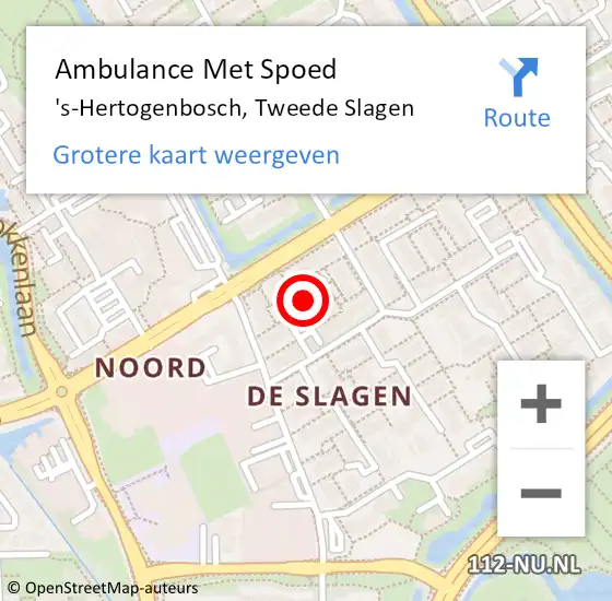 Locatie op kaart van de 112 melding: Ambulance Met Spoed Naar 's-Hertogenbosch, Tweede Slagen op 16 februari 2020 07:50