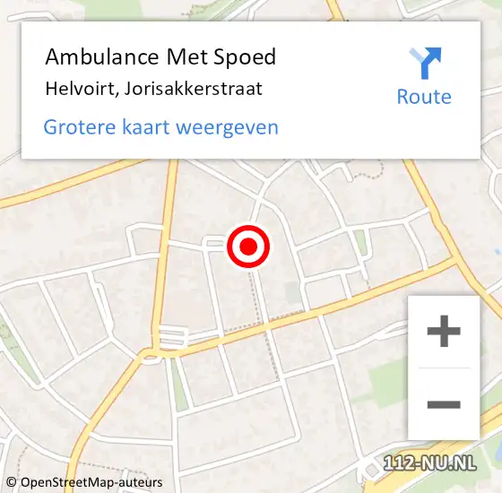 Locatie op kaart van de 112 melding: Ambulance Met Spoed Naar Helvoirt, Jorisakkerstraat op 16 februari 2020 10:17