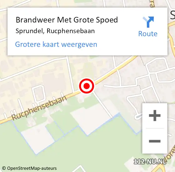 Locatie op kaart van de 112 melding: Brandweer Met Grote Spoed Naar Sprundel, Rucphensebaan op 16 februari 2020 10:55