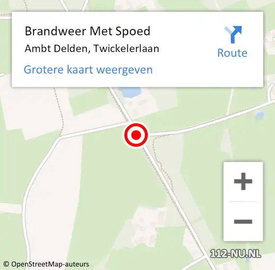 Locatie op kaart van de 112 melding: Brandweer Met Spoed Naar Ambt Delden, Twickelerlaan op 16 februari 2020 14:07