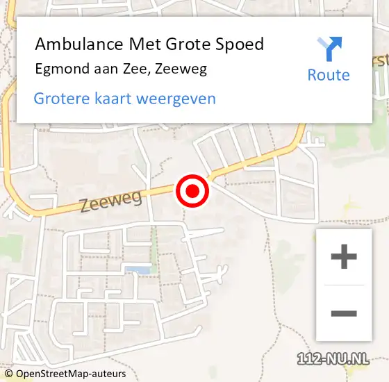 Locatie op kaart van de 112 melding: Ambulance Met Grote Spoed Naar Egmond aan Zee, Zeeweg op 28 april 2014 16:44