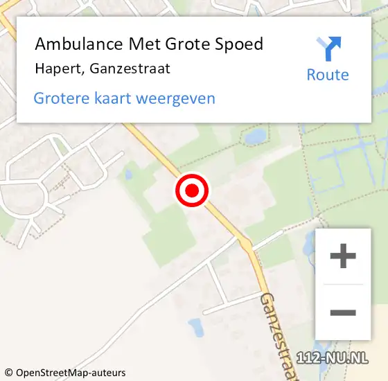 Locatie op kaart van de 112 melding: Ambulance Met Grote Spoed Naar Hapert, Ganzestraat op 16 februari 2020 15:06