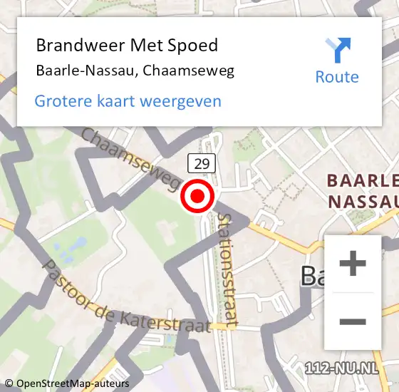 Locatie op kaart van de 112 melding: Brandweer Met Spoed Naar Baarle-Nassau, Chaamseweg op 16 februari 2020 16:26