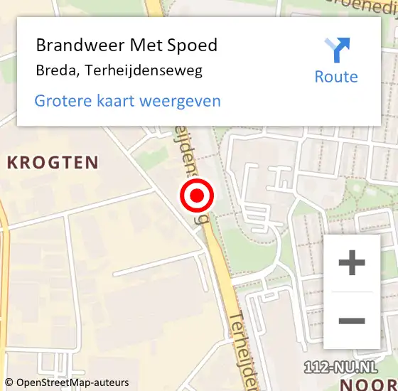 Locatie op kaart van de 112 melding: Brandweer Met Spoed Naar Breda, Terheijdenseweg op 16 februari 2020 16:29