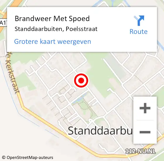 Locatie op kaart van de 112 melding: Brandweer Met Spoed Naar Standdaarbuiten, Poelsstraat op 16 februari 2020 16:48