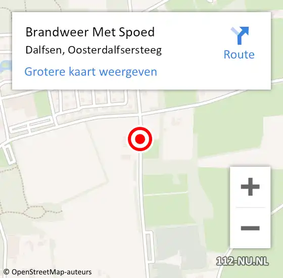 Locatie op kaart van de 112 melding: Brandweer Met Spoed Naar Dalfsen, Oosterdalfsersteeg op 16 februari 2020 17:05